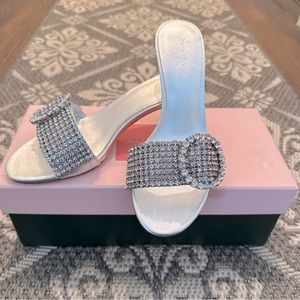 Kate Spade leather sandals with rhinestones